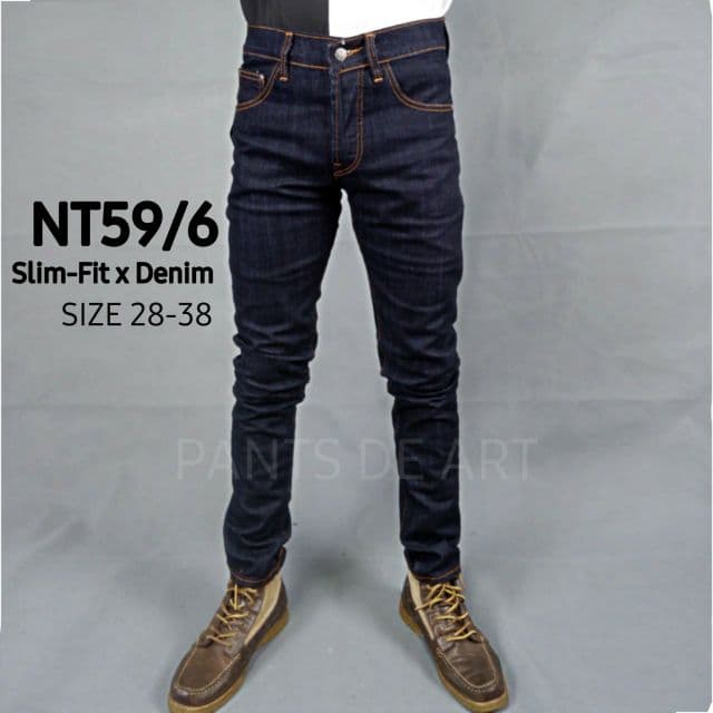 PANTSDEART ยีนส์ชายขาเดฟ Slimfit ผ้ายืด สีดำมิดไนด์ SIZE 28"-38" NT59/6 รูปที่ 4