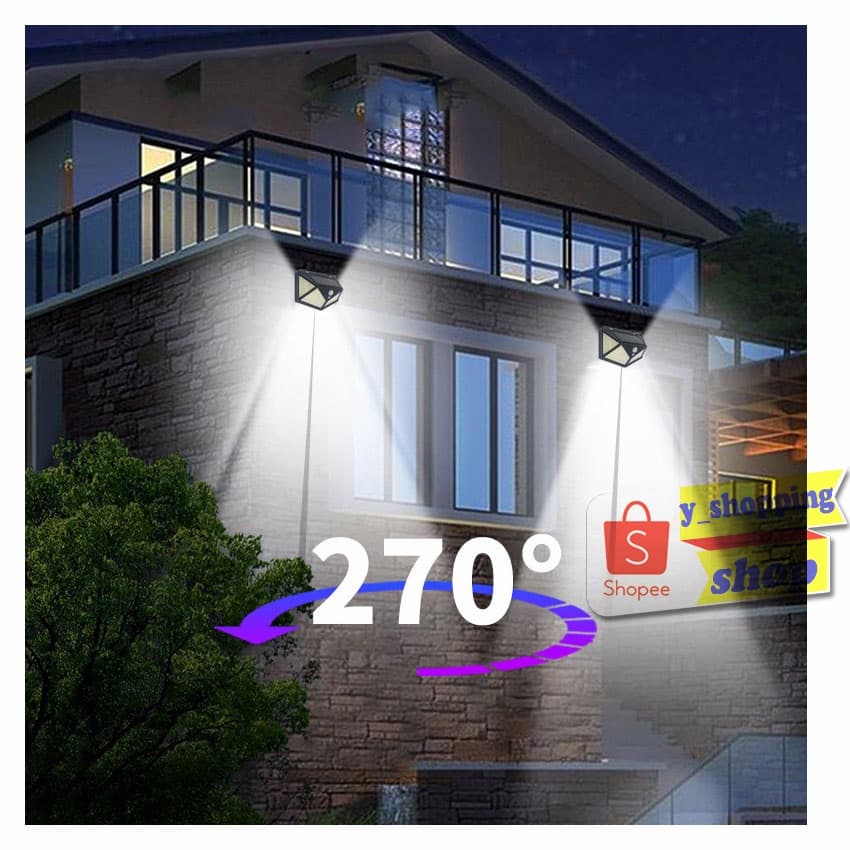 Solar motion sensor light 100 LED 3 โหมด ไฟออก4ทาง ไฟติดผนังโซล่าเซลล์พลังงานแสงอาทิตย์ เซ็นเซอร์ * รูปที่ 4