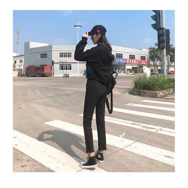 YUI ยีนส์ขายาวเอวสูงดีไซน์สวยๆ สไตล์เกาหลี #8013 รูปที่ 8