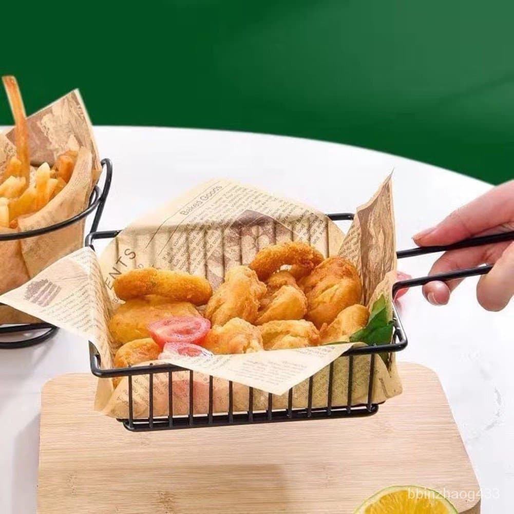 พร้อมจัดส่งตะกร้าเฟรนช์ฟรายส์ ตะกร้าทอด กลม สี่เหลี่ยม French fries basket H-C-2 รูปที่ 6