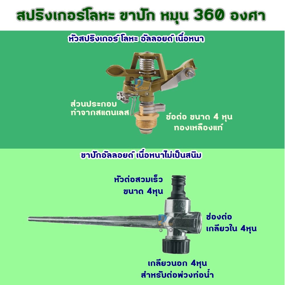 สปริงเกอร์ 360 สปริงเกอร์ขาปัก สปริงเกอร์น้ำ สปริงเกอร์ big gun สปริงเกอร์ใหญ่ สปริงเกอร์4หุน สปริงเกอร์รดน้ำต้นไม้ รูปที่ 5
