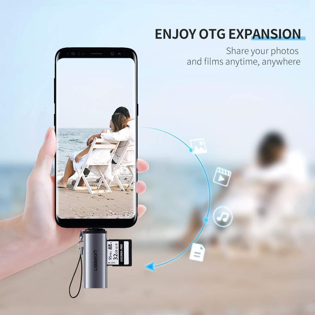 UGREEN เครื่องอ่านการ์ด Card Reader 50704 รุ่น P30 S10 Note 10 SD TF OTG Type C for PC/Mobile รูปที่ 3