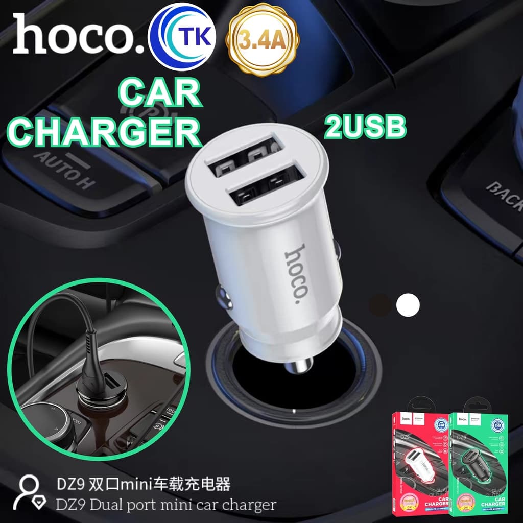 "NEW" Hoco DZ9 Car Charge Dual Port 3.4A หัวชาร์จรถ รถยนต์ มอเตอร์ไซด์ รูปที่ 1