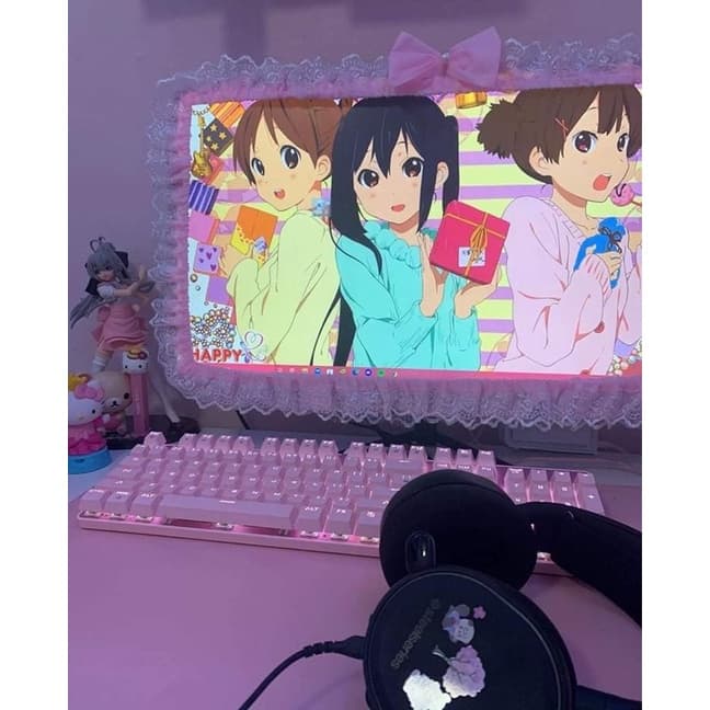 ผ้ารัดจอคอมพิวเตอร์ ครอบจอ TV 17-60” โทรทัศน์ จอคอม คิตตี้ Hello Kitty ตกแต่งคอม รูปที่ 5