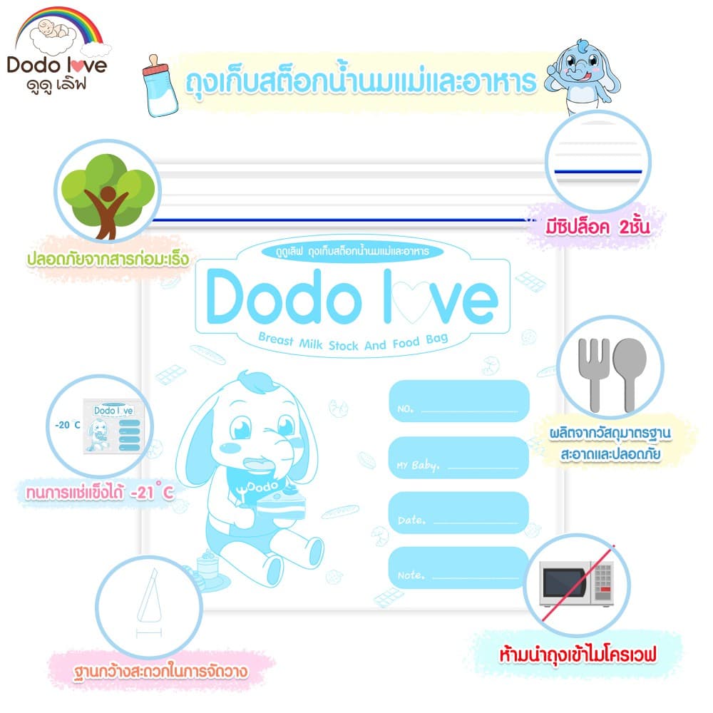 DODOLOVE ถุงจัดเก็บสต็อกน้ำนม ถุงจัดเรียงสต๊อกน้ำนมแม่ 10 ใบ สำหรับจัดระเบียบถุงเก็บน้ำนม รูปที่ 5