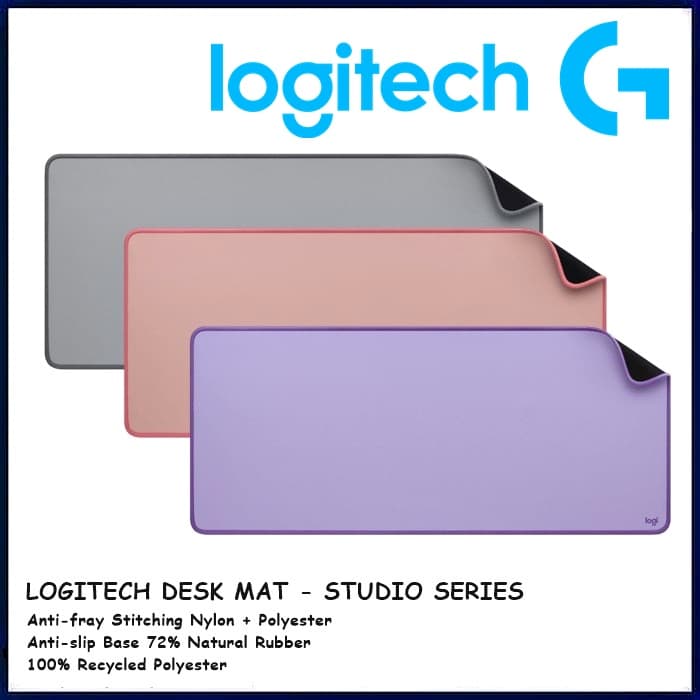 แผ่นรองเมาส์LOGITECH Desk Mat / Mouse Pad Studio Series สบายมือพร้อมฐานกันลื่นและดีไซน์กันน้ำหก หลากหลายสีสั รูปที่ 2