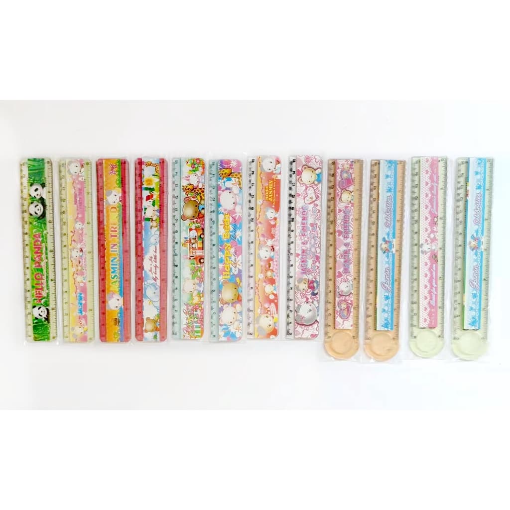 ไม้บรรทัด พลาสติก แบบสั้น ลายการ์ตูน รุ่นประหยัด สุ่มลาย ขนาด 16ซม. น่ารักมากๆ รูปที่ 2