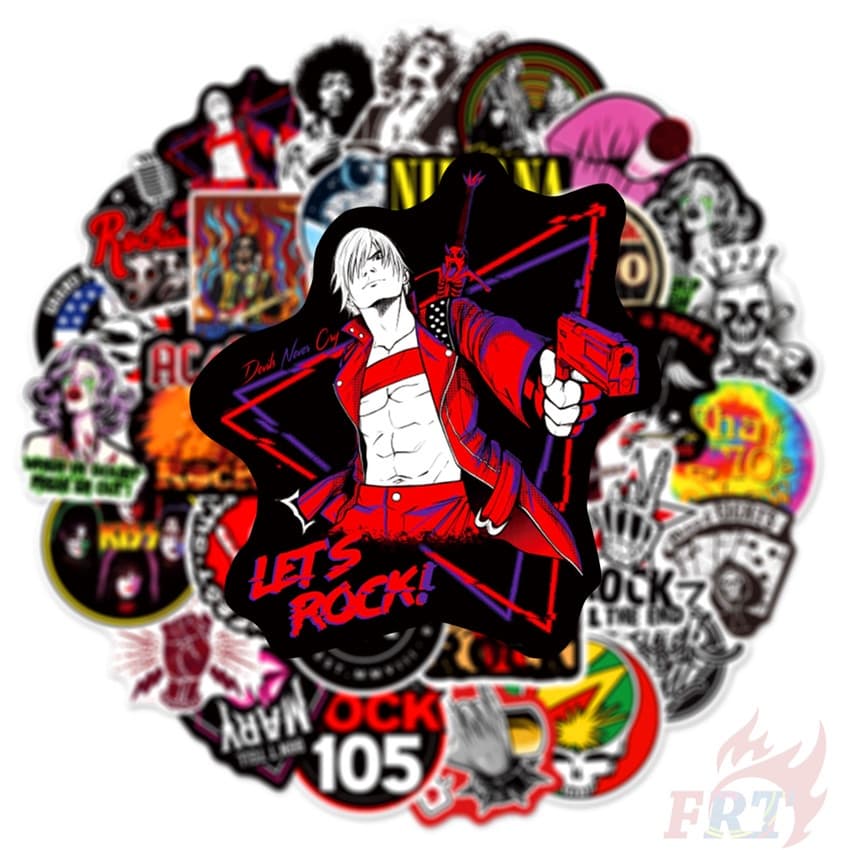HipHop Rock Band - Rock & Roll Series 02 Stickers 50Pcs/Set DIY Fashion Waterproof Doodle Decals Stickersc รูปที่ 6