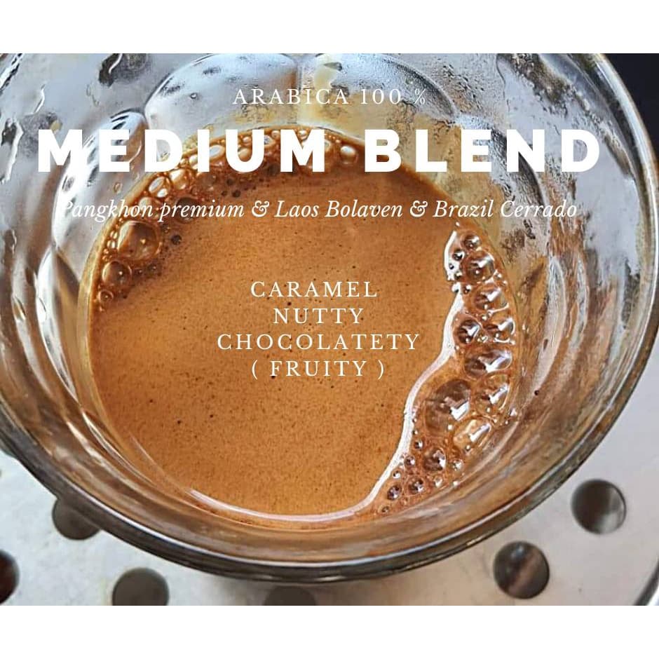 เมล็ดกาแฟคั่วกลาง กาแฟเบลน ไทย&ลาว&บลาซิล Medium blend กาแฟอราบิก้า, Arabica, Premium+, รสชาติเปรี้ยวอมหวาน ชงได้ทุกเมนู รูปที่ 3