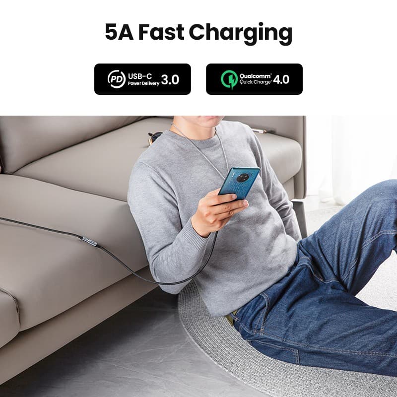 UGREEN สายเคเบิล USB C USB 3.1 Type C ตัวผู้ต่อตัวเมีย รุ่น 2 10Gbps สำหรับ Nintendo Switch compatible compatible for Macbook Pro Samsung Galaxy Note20 S10 S9 Google Pixel 3 2 XL ขนาด 1.5 ฟุต รูปที่ 4