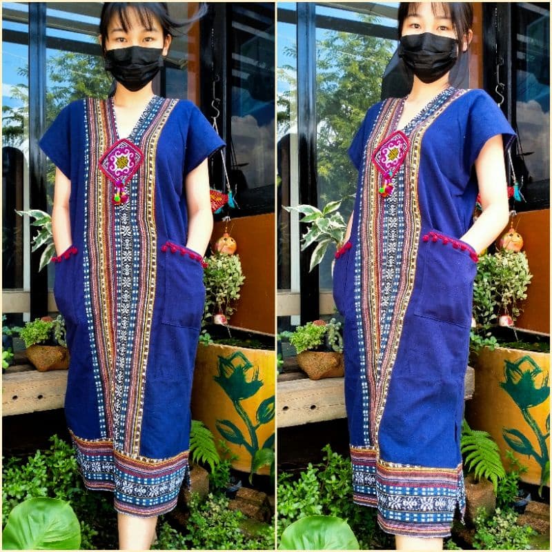 ชุดพื้นเมือง เดรสพื้นเมือง สาวอวบ ไซส์ใหญ่ถึง50"ราคา150฿150฿ รูปที่ 6