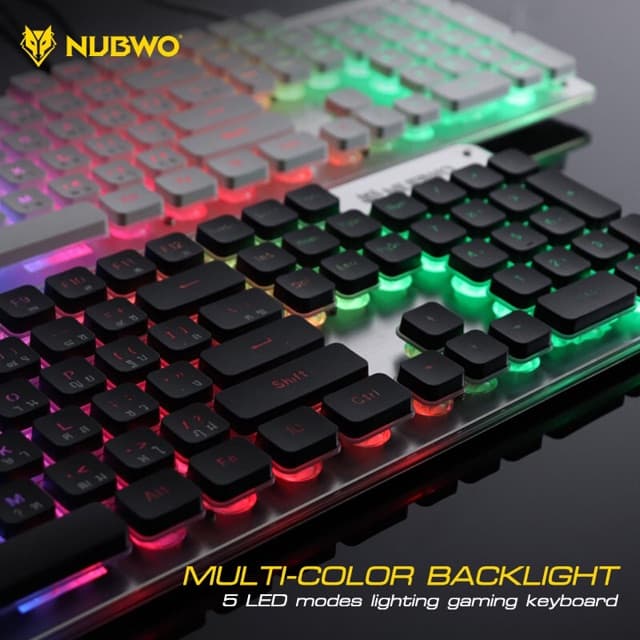 คีย์บอร์ดเกมมิ่ง NUBWO NK32 คีย์บอร์ด เกมมิ่ง Rubber Dome Switch FORTUNE ประกันศูนย์ 1 ปี รูปที่ 2