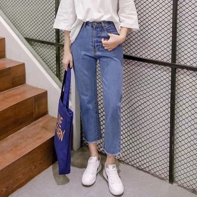 YUI ยีนส์ขายาวเอวสูงดีไซน์สวยๆ สไตล์เกาหลี #8013 รูปที่ 2
