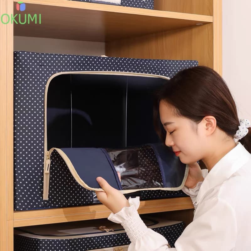 OKUMI_SHOP กล่องผ้าพับได้ กล่องเอนกประสงค์ ใส่ของ อุปกรณ์จัดเก็บเสื้อผ้า ผ้าห่ม รูปที่ 7
