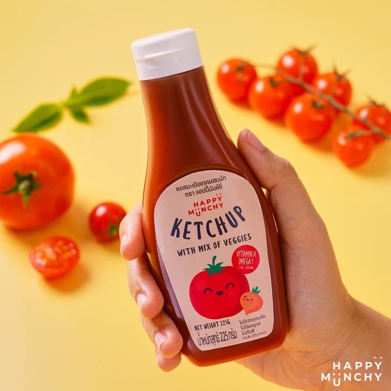 ซอสมะเขือเทศ อาหารสำหรับเด็ก HAPPY MUNCHY สูตรลดโซเดียม ลดน้ำตาล รูปที่ 1