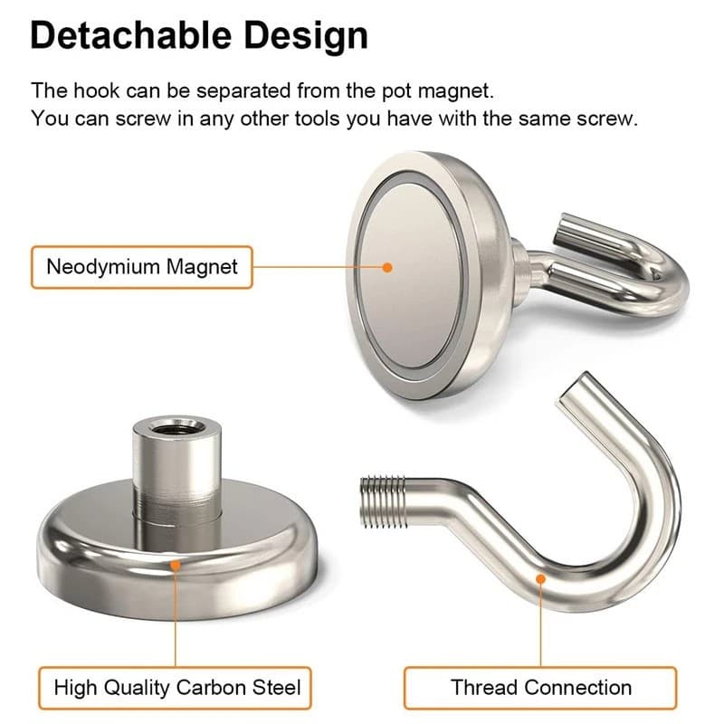 แม่เหล็กตะขอ Hook Magnet ตะขอแม่เหล็กทรงพลัง ตะขอเกี่ยว แขวนกุญแจ แม่เหล็กแรงสูง Neodymium magnet แม่เหล็กแรงดึงดูดสูง รูปที่ 2