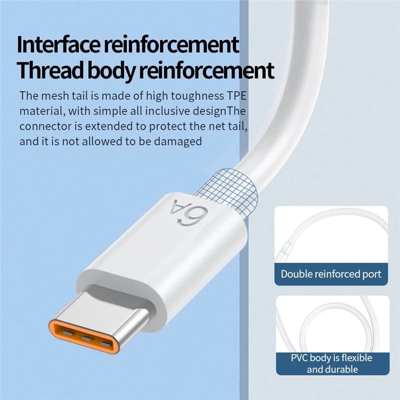66W 6A Super Fast Charger Cable Type C สายชาร์จข้อมูล รูปที่ 3