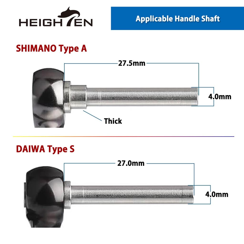 HEIGHTEN ลูกบิดมือจับรอก 24.5 มม. สําหรับด้ามจับรอก Shimano Type A และ Daiwa Type S รูปที่ 9