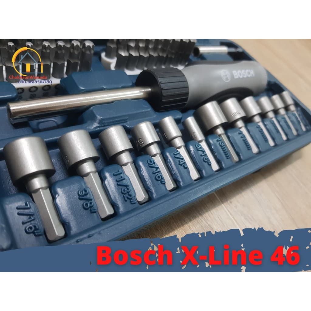 BOSCH X-LINE 46 ชุดไขควงมือ พร้อมดอก หัวประกอบ 46 ชิ้น xline46 X line 46 ไขควง บล๊อก รูปที่ 4