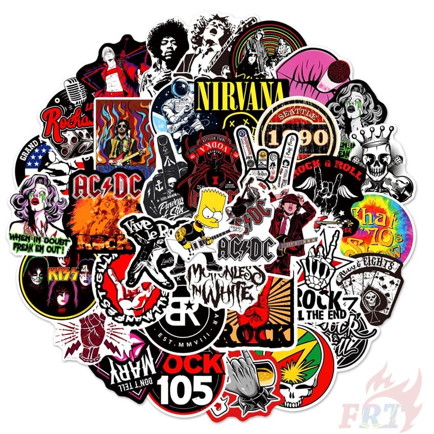 HipHop Rock Band - Rock & Roll Series 02 Stickers 50Pcs/Set DIY Fashion Waterproof Doodle Decals Stickersc รูปที่ 2