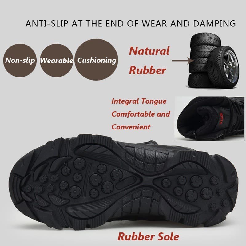 39-47 รองเท้าทหาร Mens Military Tactical Boots Leather Desert Army Combat Hiking Shoes รูปที่ 4