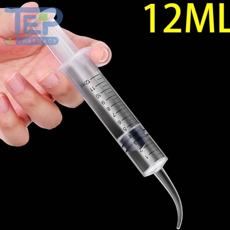 ถูกที่สุดไซริงค์ปลายโค้ง ไซริงค์กำจัดนิ่วทอนซิล ลดกลิ่นปาก Dental irrigation syringe 12ml หลอดฉีดน้ำ รูปที่ 8