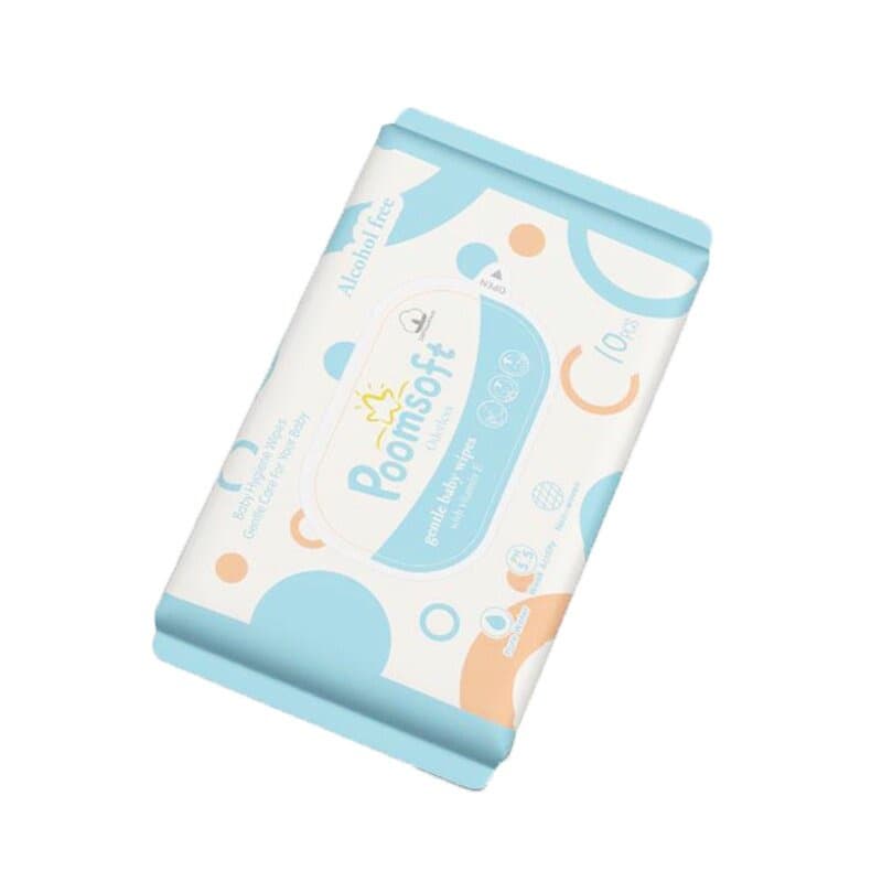 Poomsoft ทิสชูเปียก กระดาษทิชชู่เปียก 10pcs Baby Wipes ปราศจากแอลกอฮอล์ ทิชชู่เปียกพกพา ทิชชุเปียก รูปที่ 9