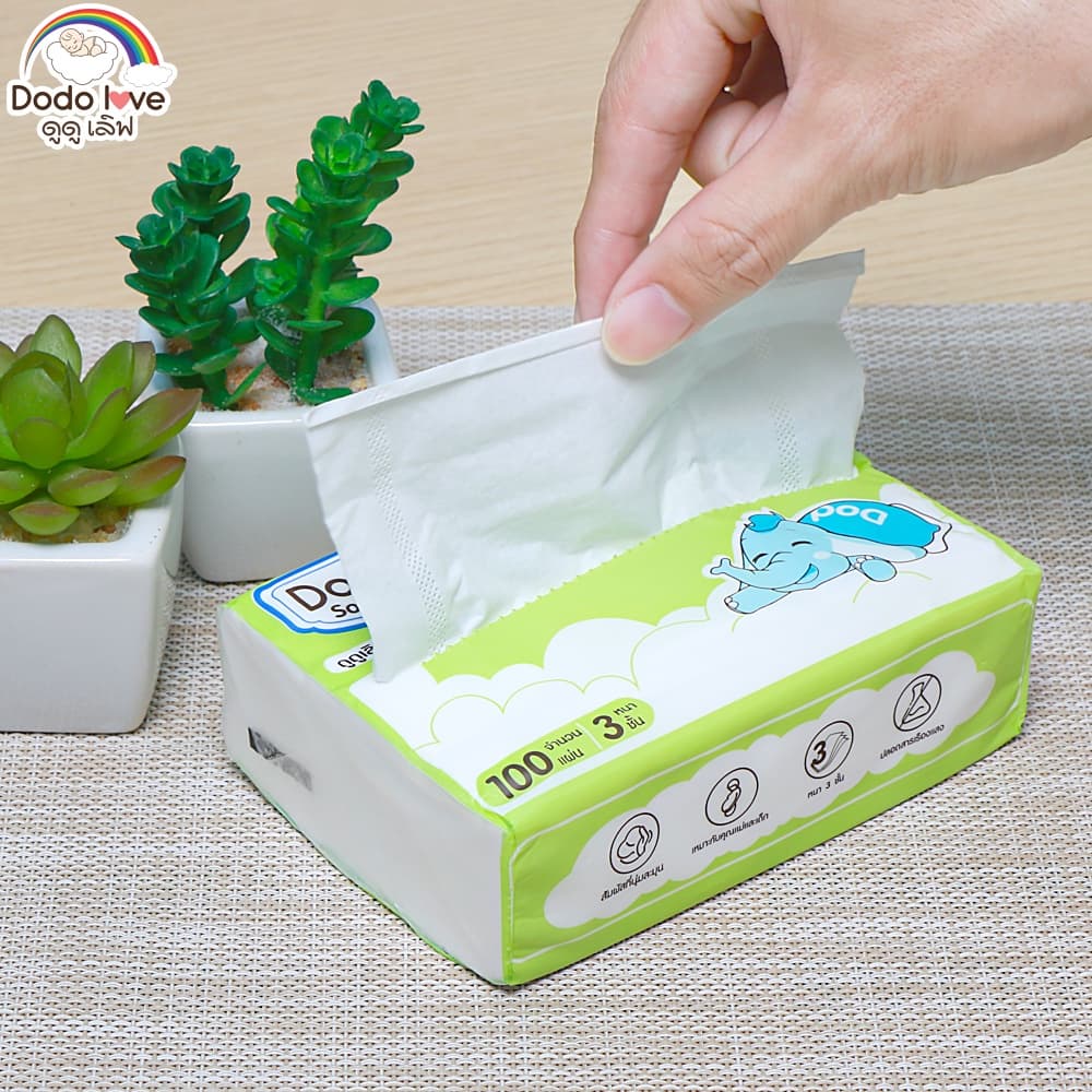 DODOLOVE กระดาษทิชชู่ ทิชชู่ สำหรับเด็กอ่อน แบบนุ่มพิเศษ 3 เท่า Soft Tissue Paper รูปที่ 4