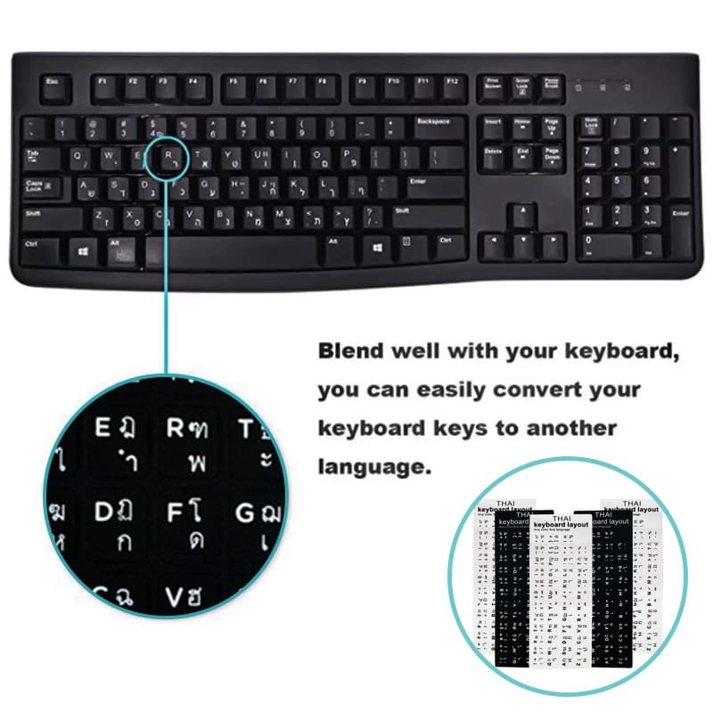 สติ๊กเกอร์คีย์บอร์ด เรืองแสง ภาษาไทย ภาษาอังกฤษ สติกเกอร์ติดแป้นพิมพ์ Sticker Keyboard Thai / English สติ๊กเกอร์ภาษาไทย รูปที่ 7
