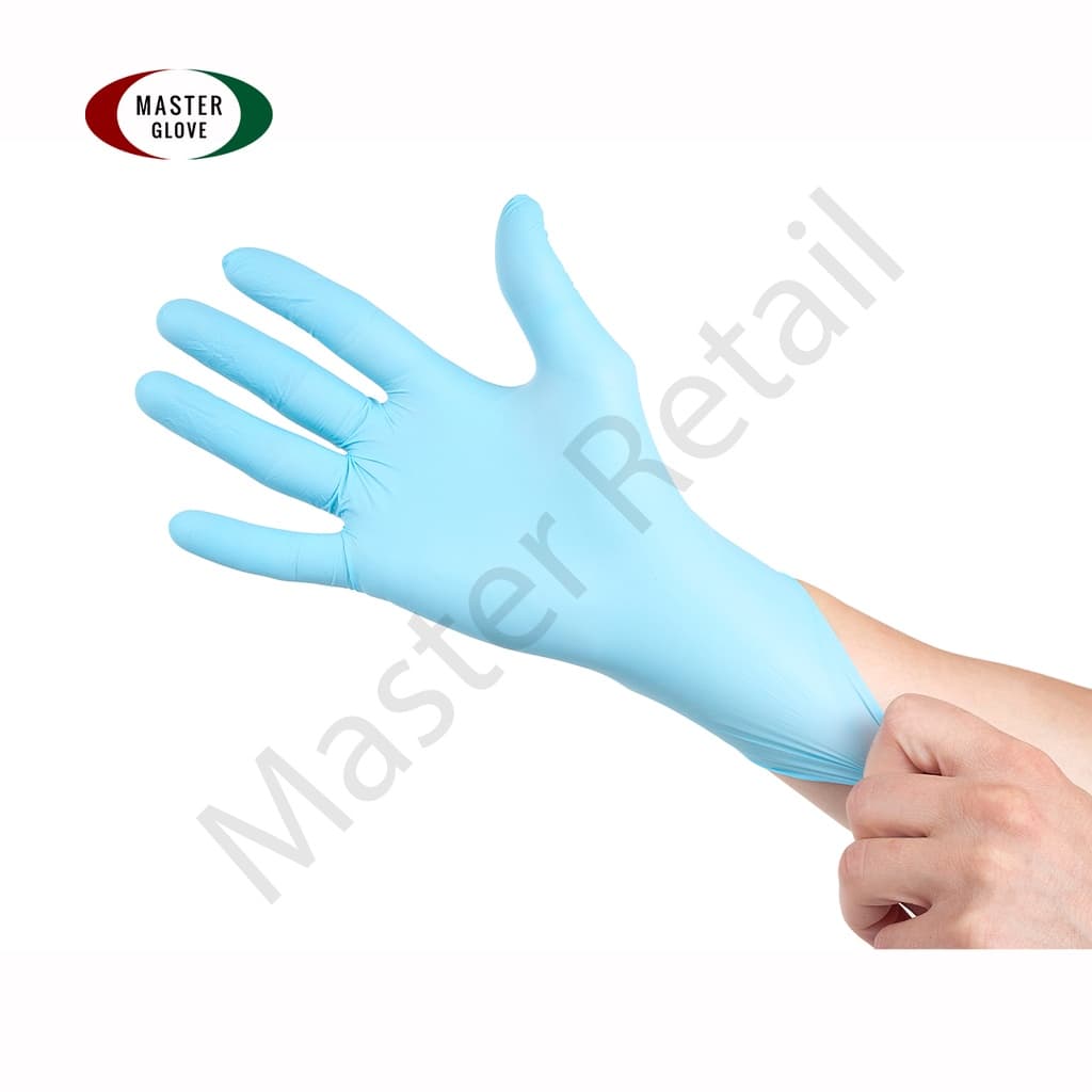 สีฟ้า5 g " ถุงมือยางธรรมชาติไม่มีแป้ง ไม่ปนเปื้อนในอาหาร //MASTER GLOVE รูปที่ 4