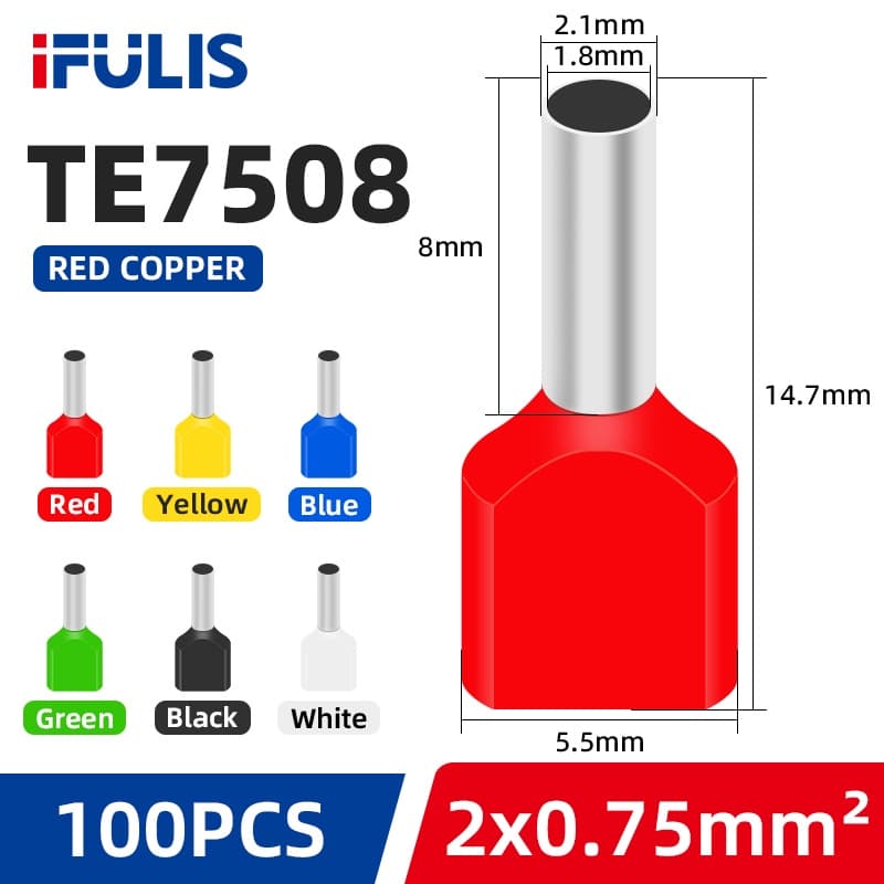Te0508 TE1508 TE2508 ขั้วต่อสายไฟ มีฉนวนกันความร้อน รูปที่ 5