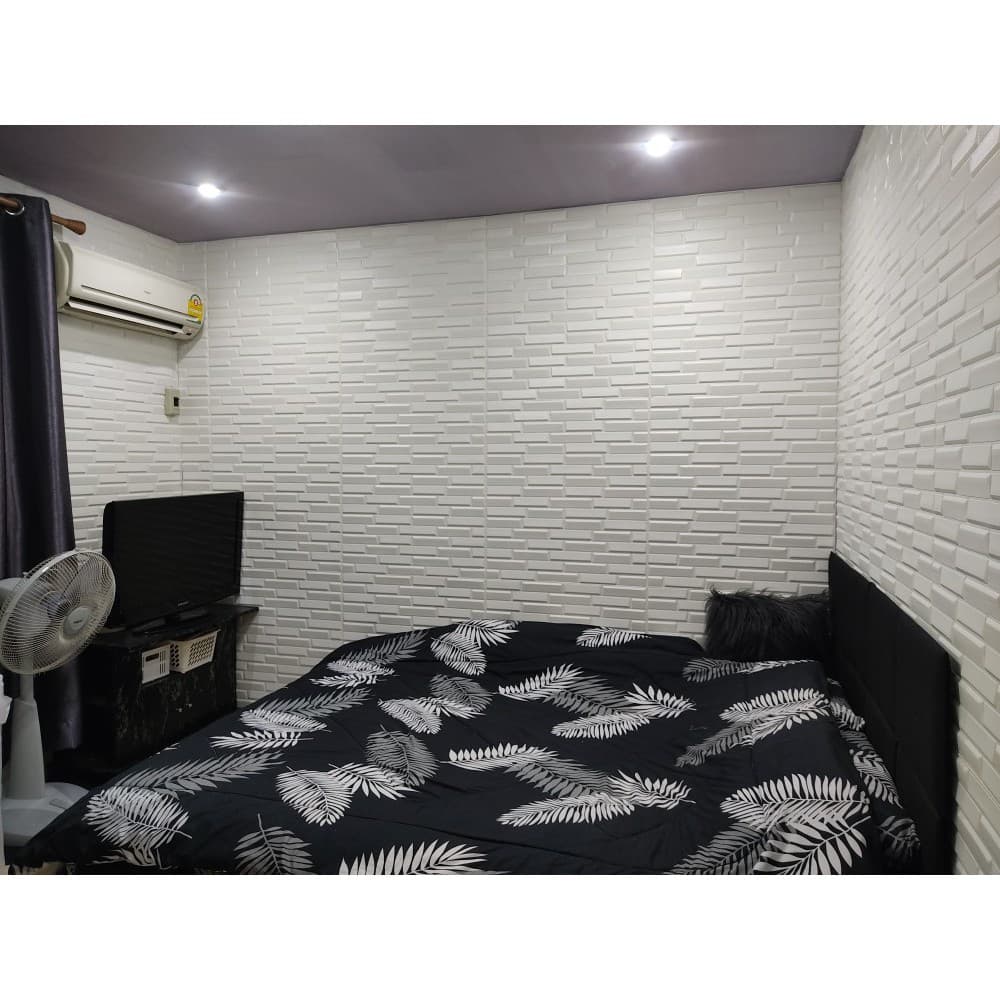 ‼รุ่นใหม่ ล่าสุด‼ New Design วอลเปเปอร์ 3 มิติ ลายอิฐเหลี่ยม แผ่นใหญ่ 70x77cm วอลเปเปอร์ติดผนัง 3D รูปที่ 8