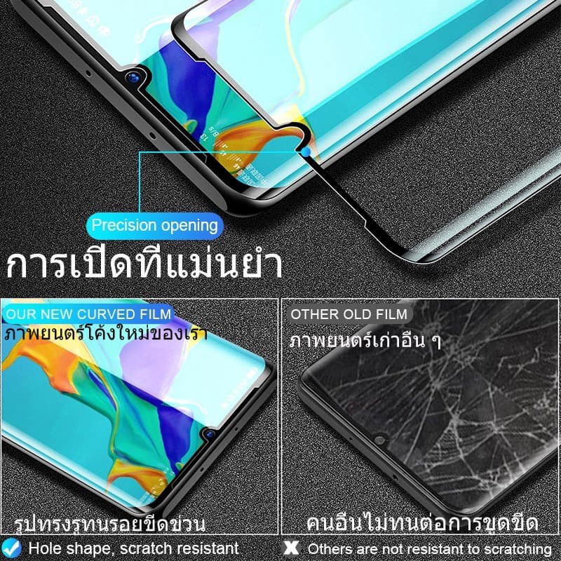 ฟิล์มกระจก ป้องกันหน้าจอ แบบเต็มจอ ป้องกันเลนส์กล้อง สำหรับ Huawei P50 P40 P30 P20 Mate 40 30 20 Pro huawei Nova 8 9 Se รูปที่ 7