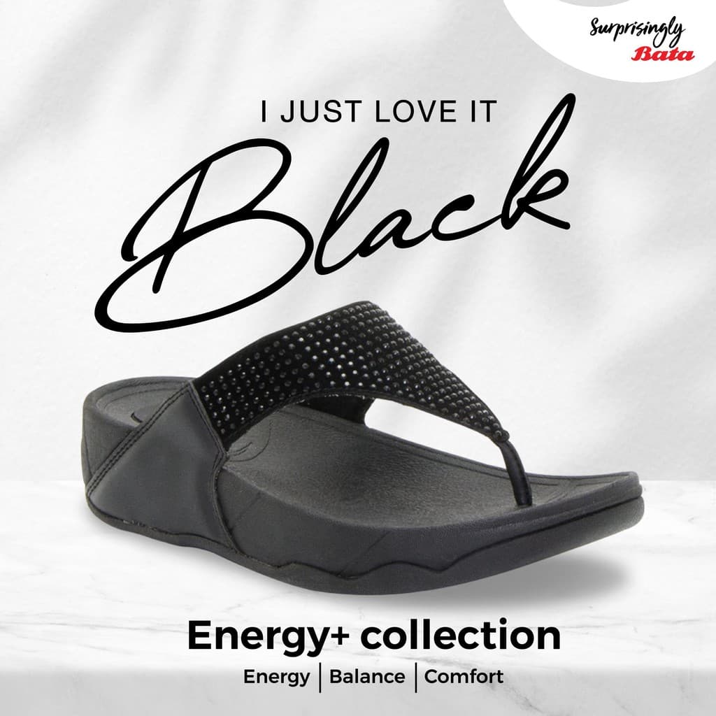 Bata Energy+ รองเท้าแตะแบบหูหนีบ รองรับน้ำหนักเท้าได้ดี รุ่น SUNTA สีดำ รหัส 6716354 Size 3-8UK รูปที่ 6
