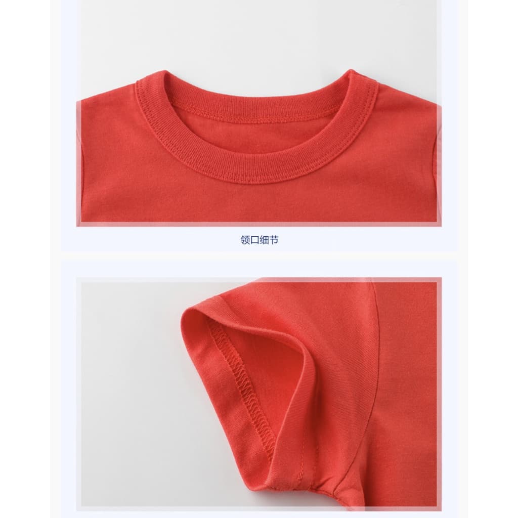 เสื้อยืดเด็กสีพื้น สไตล์ฤดูร้อน นื้อผ้าดี สำหรับเด็ก1-8ปี ts รูปที่ 5