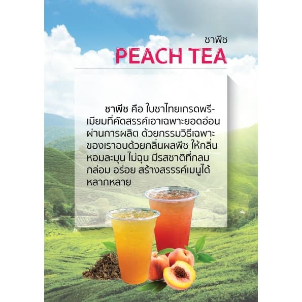 ชาพีช ขนาดบรรจุ 500 กรัม ชา กาเเฟ Peach Tea by Bluemocha รูปที่ 6