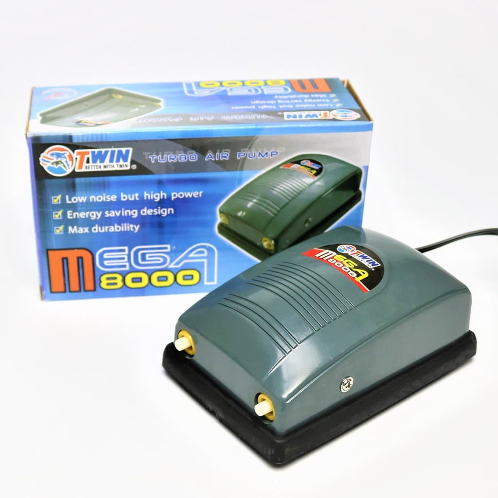 ปั๊มลมตู้ปลา 2 ทาง MEGA 8000 ปั๊มลมออกซิเจน รูปที่ 1