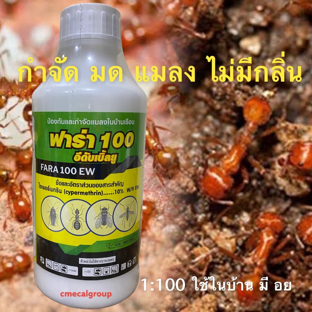 ไซเพอร์เมทริน10% ฟาร่า100 กำจัดมดแมลง ทุกชนิด ไม่มีกลิ่น ปลอดภัยสำหรับ ใช้ในบ้าน มี อย รูปที่ 7
