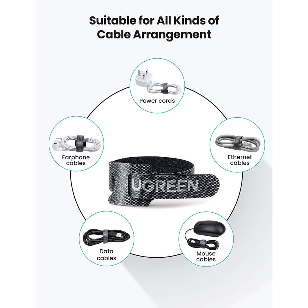 UGREEN รุ่น 20245 เมจิกเทป ตีนตุ๊กแก เวลโครเทป พันเก็บสาย Reusable Magic Tie Hook and Loop Small Tape Pack of 20 Adjusta รูปที่ 5