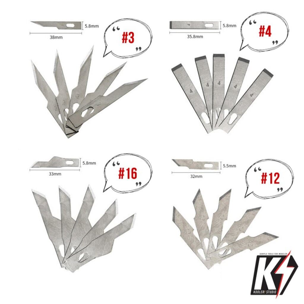 แพค 5 ชิ้น ใบมีดอาร์ทไนท์ มีดแกะสลัก มีดโมเดล มีดคัตเตอร์ Art knife รูปที่ 3