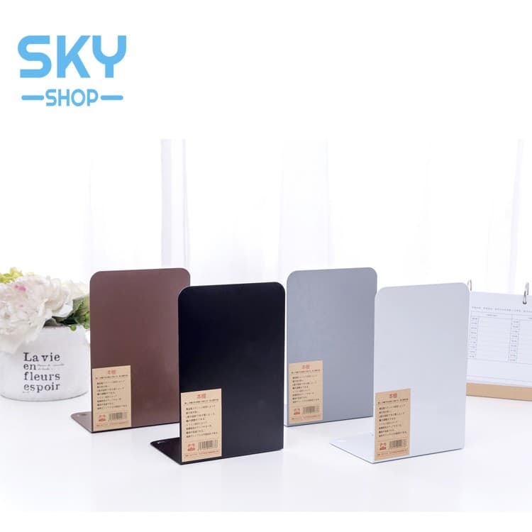 ฉากกั้นหนังสือ ที่กั้นหนังสือ ชั้นวางหนังสือ 1คู่ 2ชิ้น 14x15x21cm ที่คั่นหนังสือ ที่กั้นหนังสือโลหะ รูปที่ 9