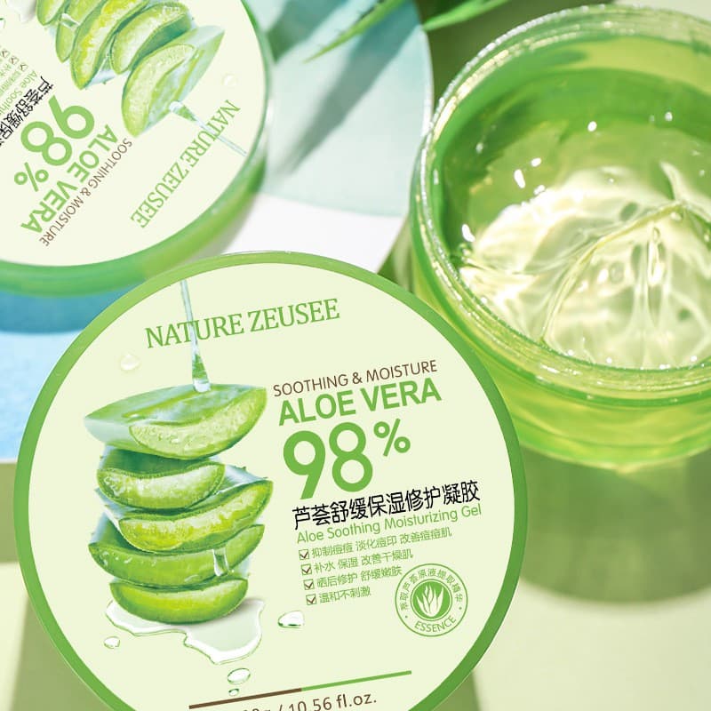 Aloe Vera Gel 98% 300g เจลว่านหางจระเข้ ชุ่มชื้น ซูทติ้ง หลังแดด สำหรับผิวแพ้ง่าย ซึมซาบไว ไม่เหนียว ลดรอยสิว รูปที่ 7