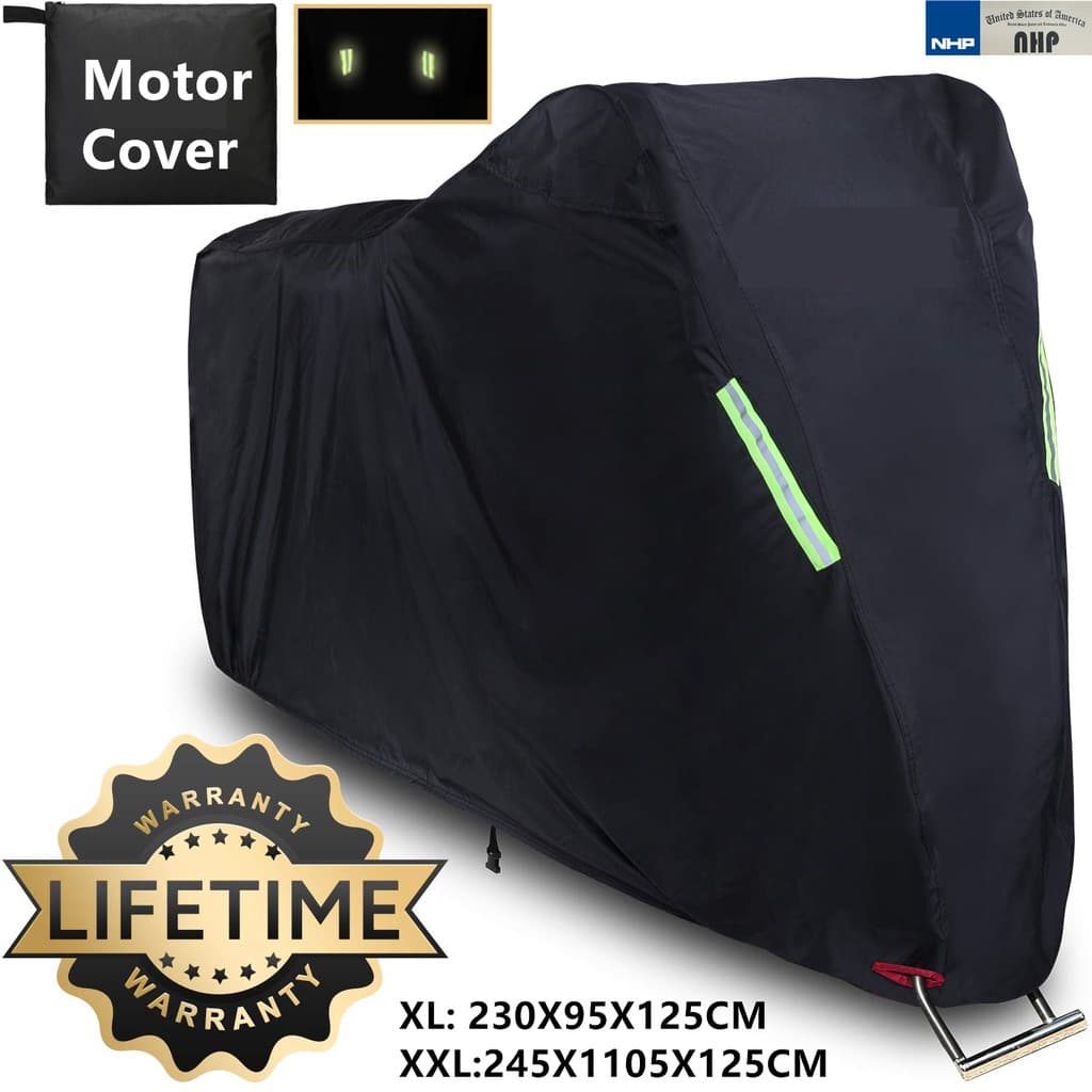 ผ้าคลุมมอเตอร์ไซค์ กันฝน 100% ผ้า Oxford 210D ลายพราง ระบายอากาศดี กัน UV มีแถบสะท้อนแสง รูปที่ 4