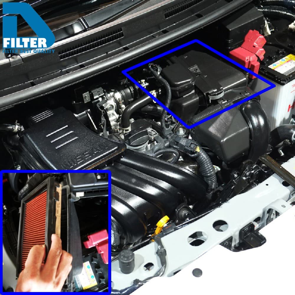 ชุดกรองอากาศ+กรองแอร์ Nissan นิสสัน Almera อัลเมร่า,March มาร์ช,Note โน๊ต By D Filter รูปที่ 7