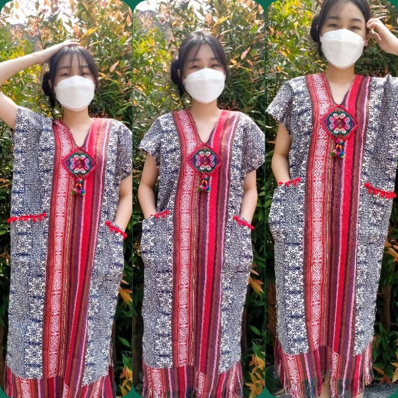 ชุดพื้นเมือง เดรสพื้นเมือง สาวอวบ ไซส์ใหญ่ถึง50"ราคา150฿150฿ รูปที่ 5