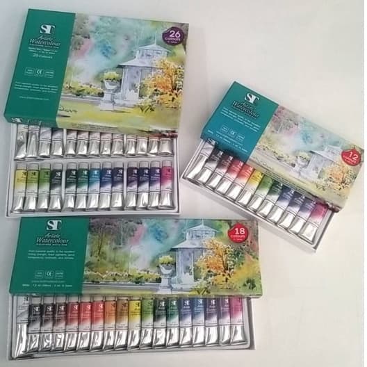 สีน้ำ ชุดสีน้ำ ST แบบหลอด 12 สี / 14สี/18 สี / 26 สี Water Colours Set รูปที่ 1