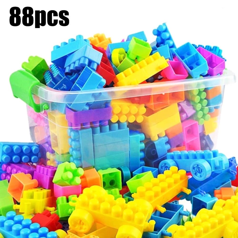 บล็อคตัวต่อ 88pcs ชิ้นพร้อมกล่องช่วยเสริมพัฒนาการสร้างความคิดของเล่นเด็ก Toys รูปที่ 3
