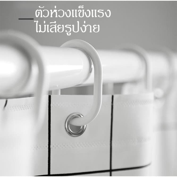 ม่านห้องน้ำ ผ้าม่านห้องน้ำห้องอาบน้ำ มีห่วงให้ดวย 180*180 6ลาย ม่านพลาสติก ผ้าม่านกันน้ำ กันเชื้อรา มีตาไก่ รูปที่ 7