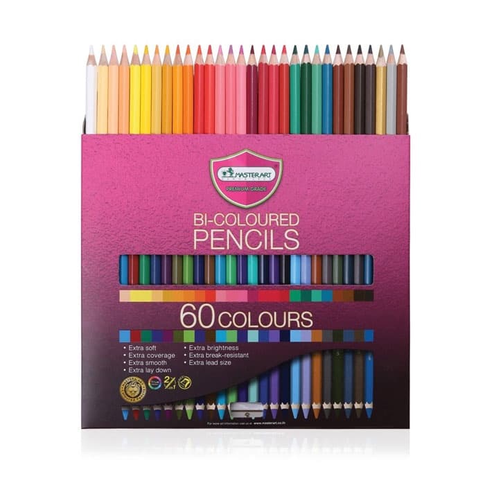 Master Art สีไม้ ดินสอสีไม้ 2 หัว Premium Grade 60 สี รูปที่ 3