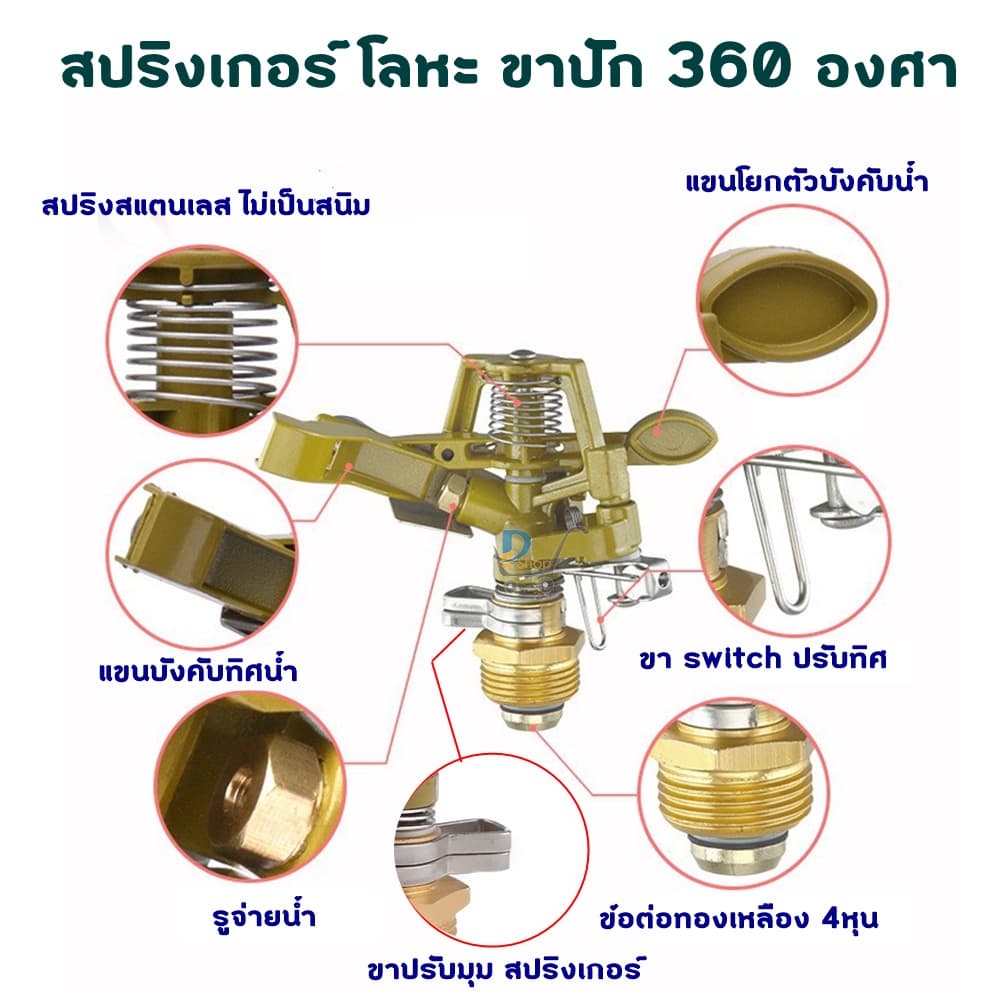 สปริงเกอร์ 360 สปริงเกอร์ขาปัก สปริงเกอร์น้ำ สปริงเกอร์ big gun สปริงเกอร์ใหญ่ สปริงเกอร์4หุน สปริงเกอร์รดน้ำต้นไม้ รูปที่ 4